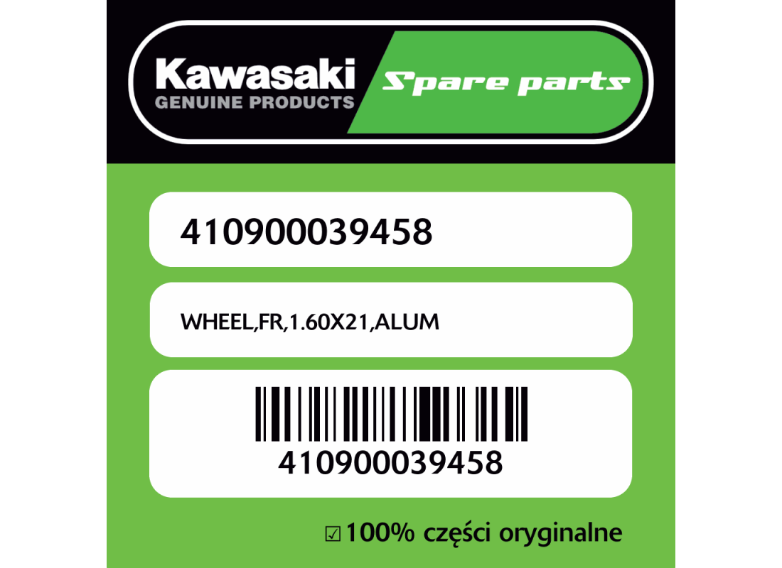 WHEEL,FR,1.60X21,ALUM