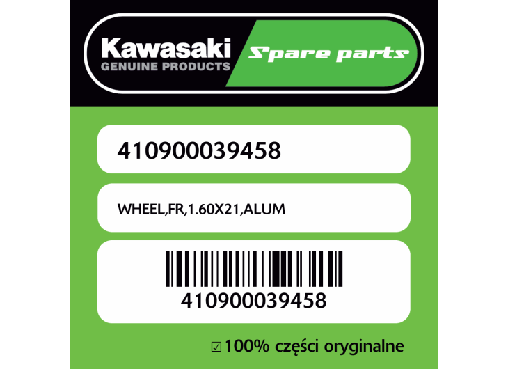 WHEEL,FR,1.60X21,ALUM