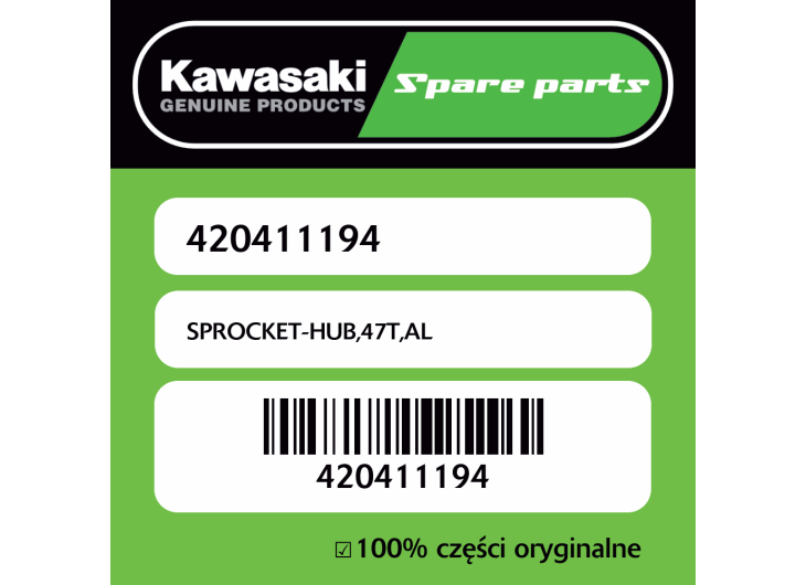 Zębatka napędowa 47T,AL Kawasaki
