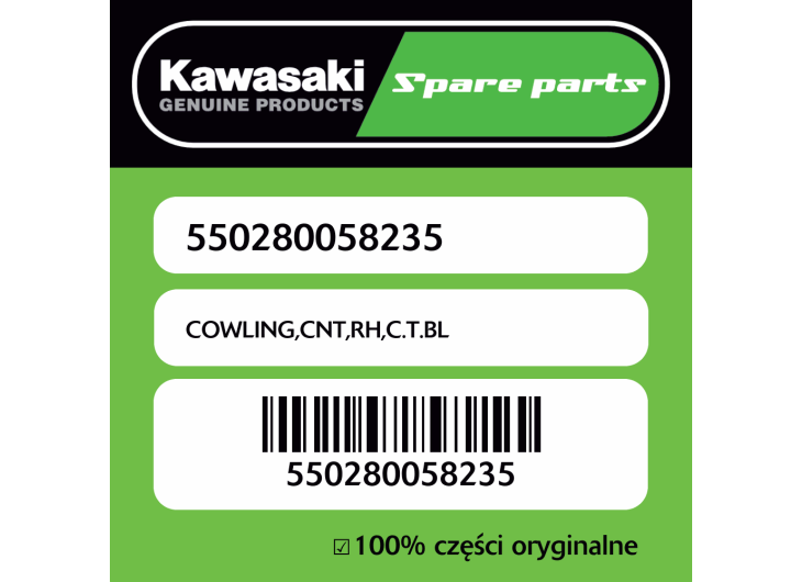 Owiewka centralna prawa C.T.BL Kawasaki