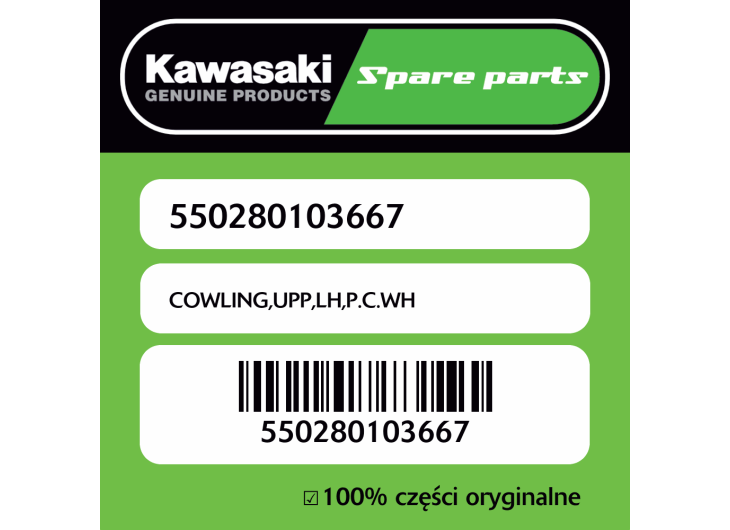 Owiewka górna lewa P.C.WH Kawasaki