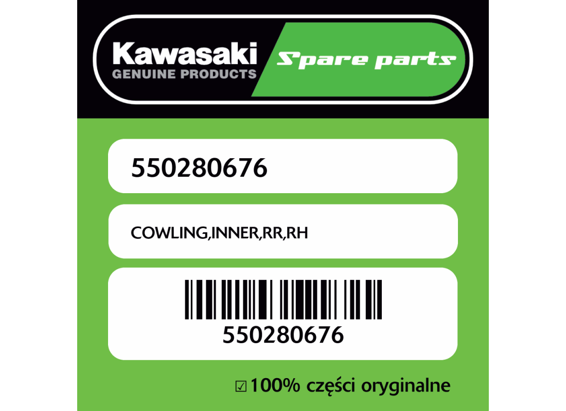 Owiewka wewnętrzna tylna prawa Kawasaki