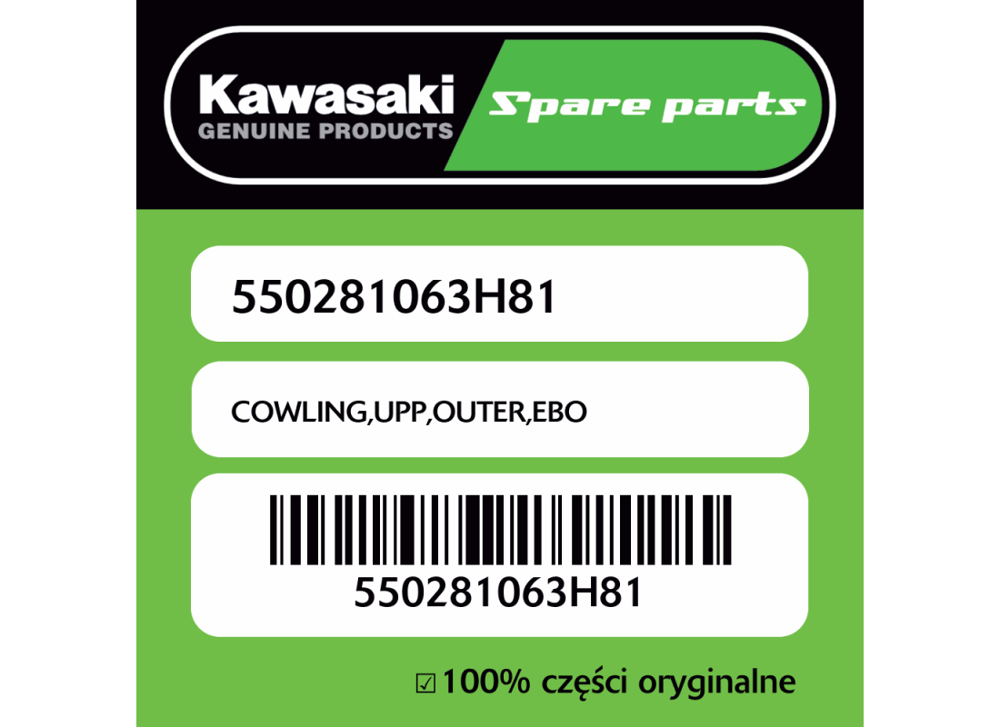 Owiewka górna zewnętrzna EBO Kawasaki