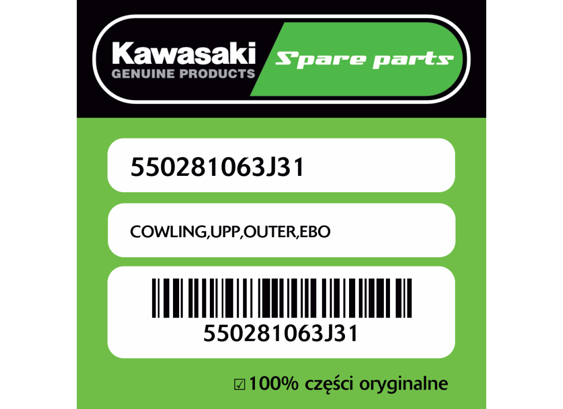 Owiewka górna zewnętrzna EBO Kawasaki