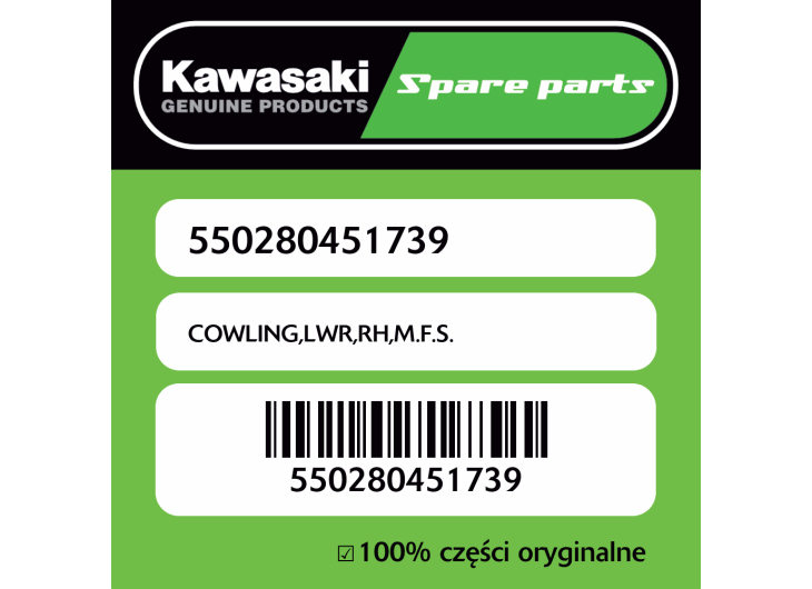 Owiewka dolna prawa M.F.S. Kawasaki