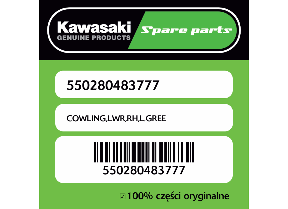 Owiewka dolna prawa L.GREE Kawasaki
