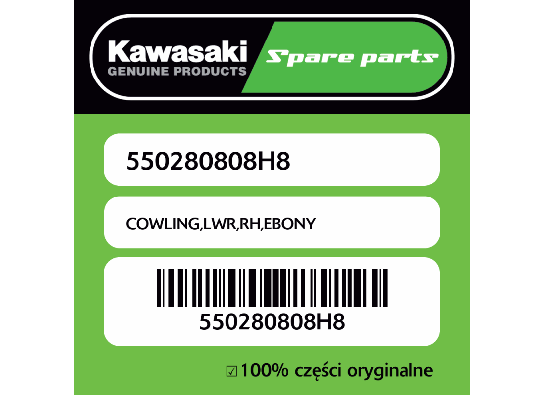 Owiewka dolna prawa EBONY Kawasaki