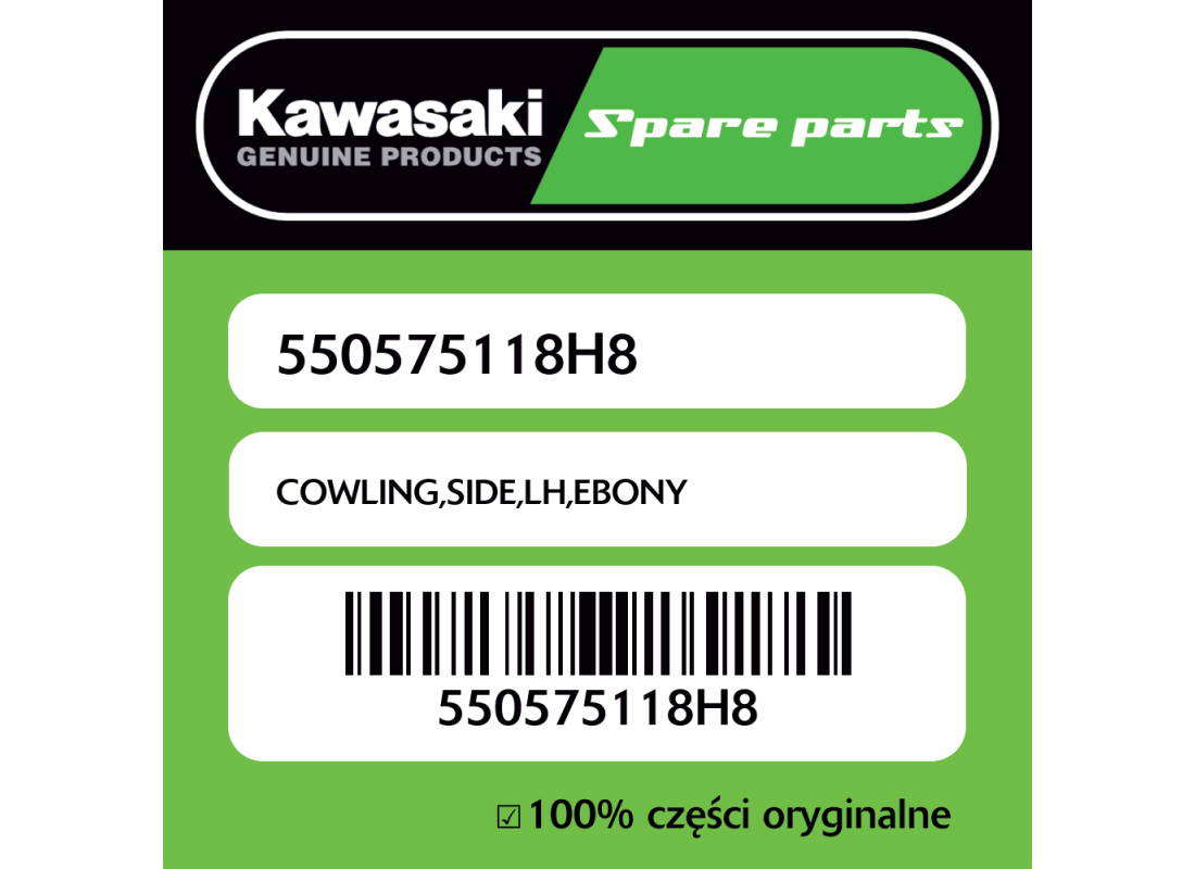 Owiewka boczna lewa EBONY Kawasaki