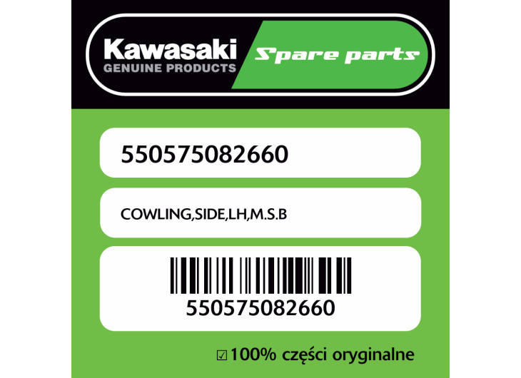 Owiewka boczna lewa M.S.B Kawasaki