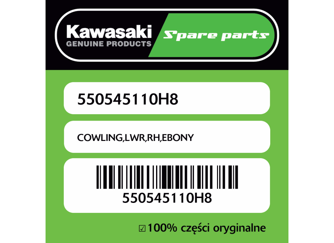 Owiewka dolna prawa EBONY Kawasaki