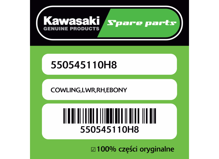 Owiewka dolna prawa EBONY Kawasaki