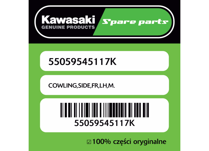Owiewka boczna przednia lewa M. Kawasaki