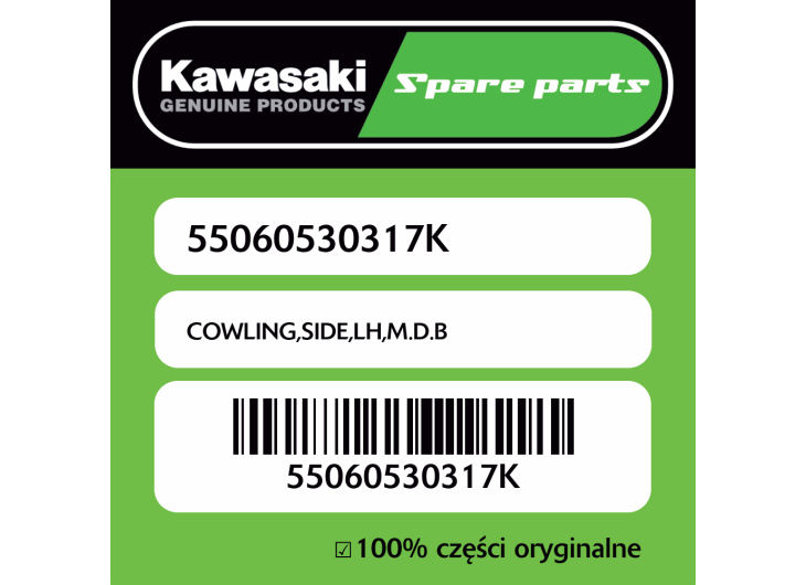 Owiewka boczna lewa M.D.B Kawasaki