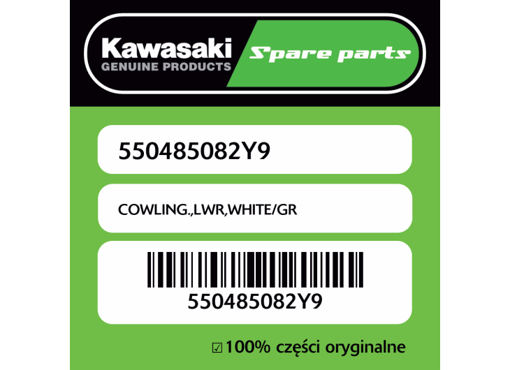 Owiewka dolna WHITE/GR Kawasaki