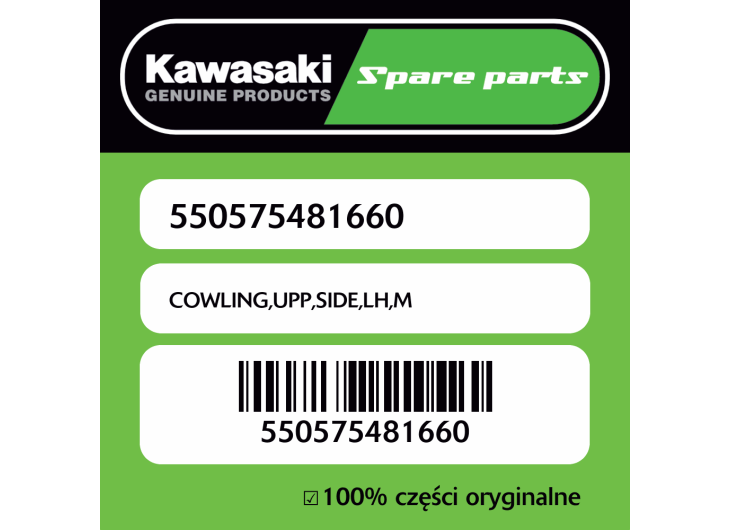 Owiewka górna boczna lewa M Kawasaki