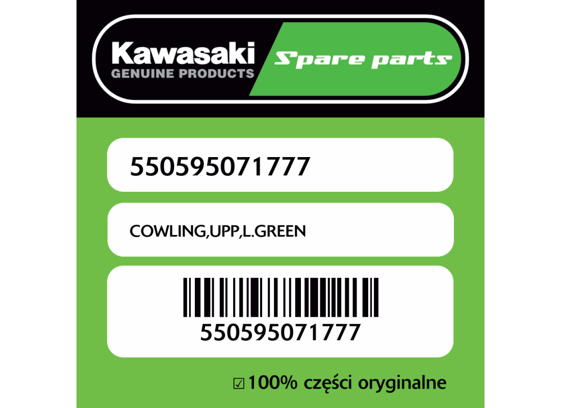 Owiewka górna L.GREEN Kawasaki