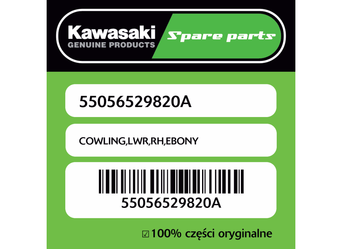 Owiewka dolna prawa EBONY Kawasaki