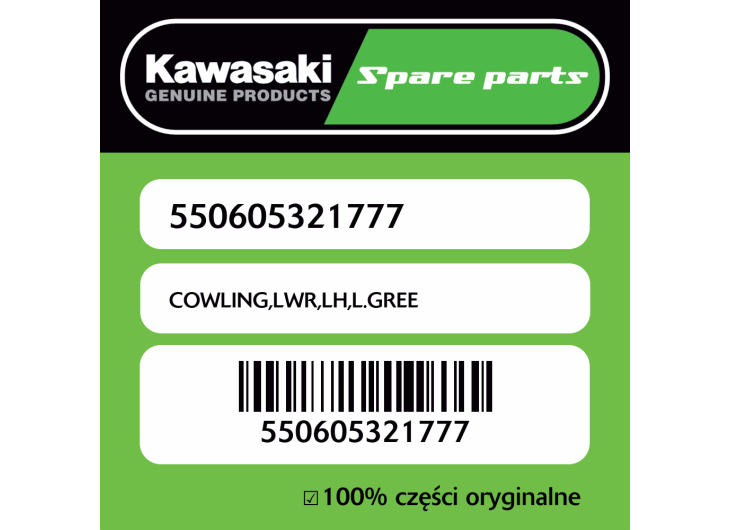Owiewka dolna lewa L.GREE Kawasaki