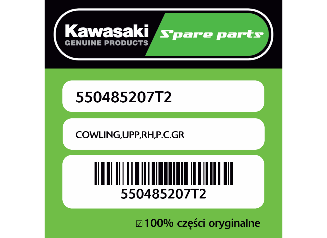 Owiewka górna prawa P.C.GR Kawasaki