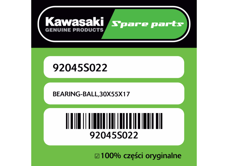Łożysko kulkowe 30X55X17 Kawasaki