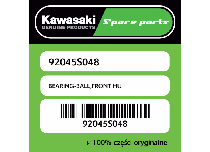Łożysko kulkowe piasty przedniej Kawasaki