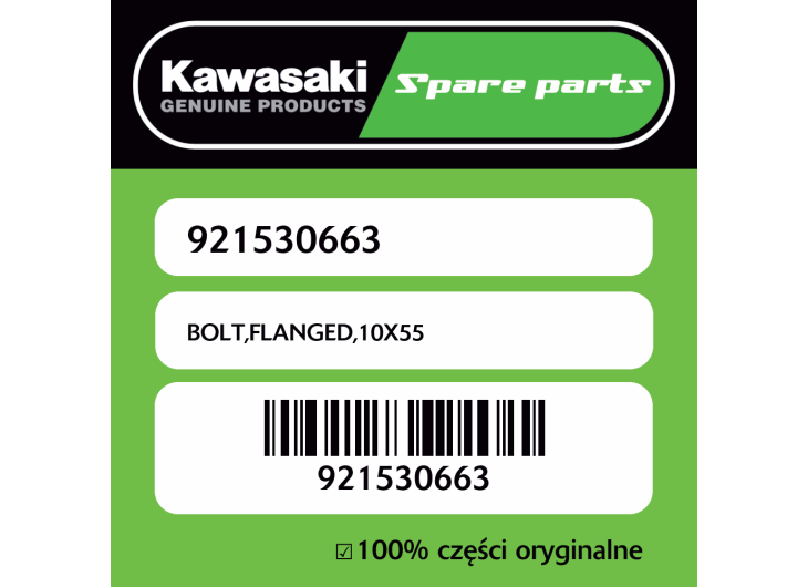 Śruba z kołnierzem 10X55 Kawasaki