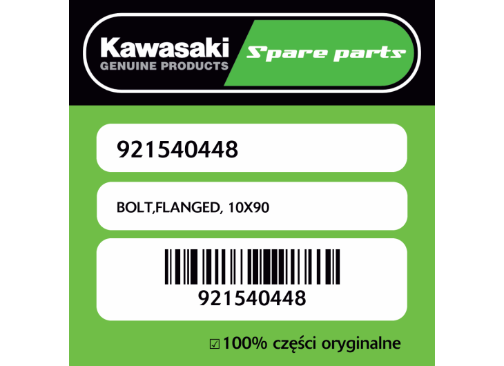 Śruba z kołnierzem 10X90 Kawasaki