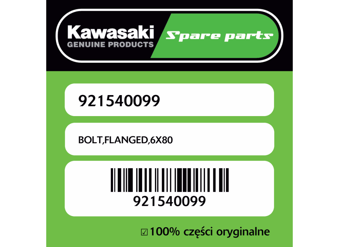 Śruba z kołnierzem 6X80 Kawasaki