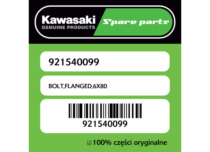 Śruba z kołnierzem 6X80 Kawasaki