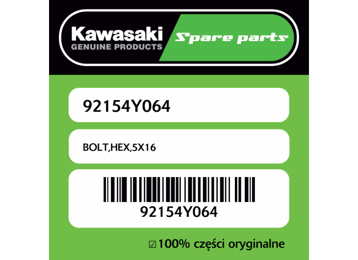Śrubka hex 5X16 Kawasaki