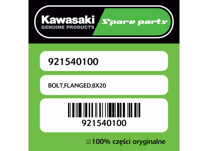 Śruba z kołnierzem 8X20 Kawasaki