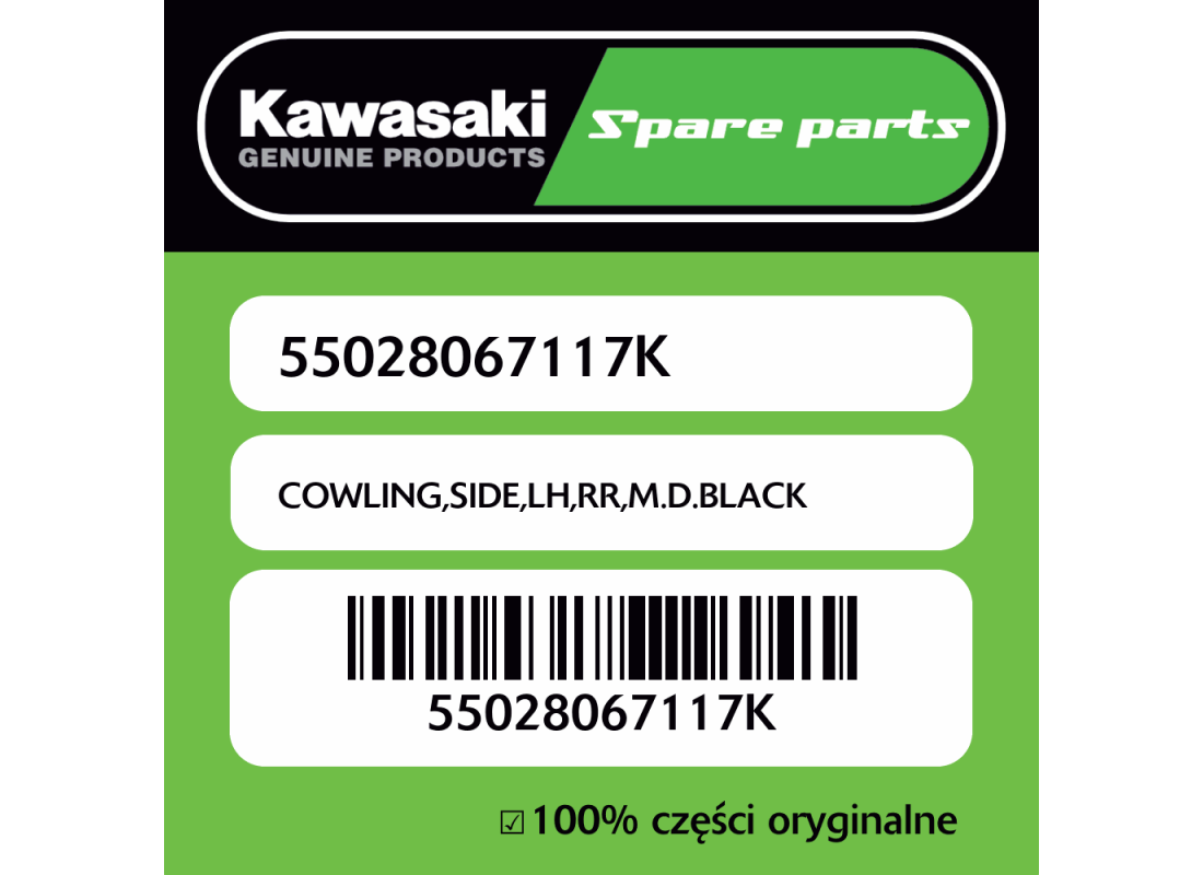 Owiewka boczna lewa tylna M.D.BLACK Kawasaki