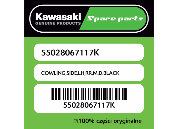 Owiewka boczna lewa tylna M.D.BLACK Kawasaki