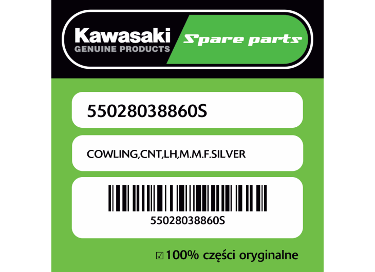 Owiewka centralna lewa M.M.F.SILVER Kawasaki