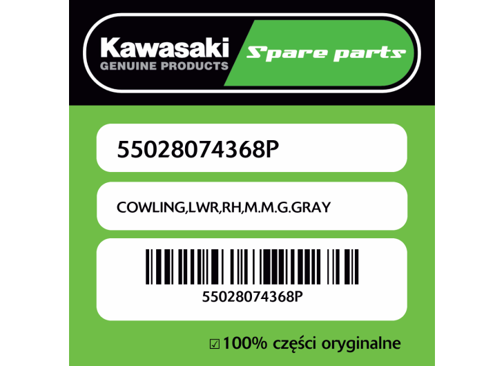 Owiewka dolna prawa M.M.G.GRAY Kawasaki