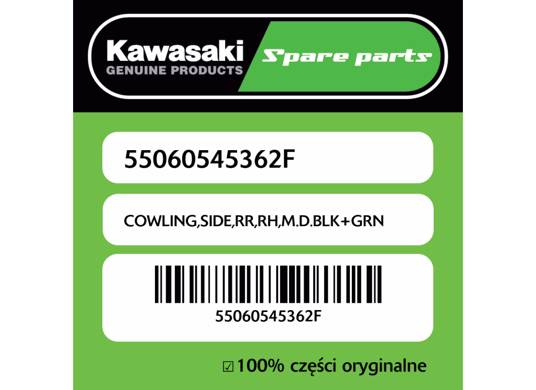 COWLING,SIDE,RR,RH,M.D.BLK+GRN