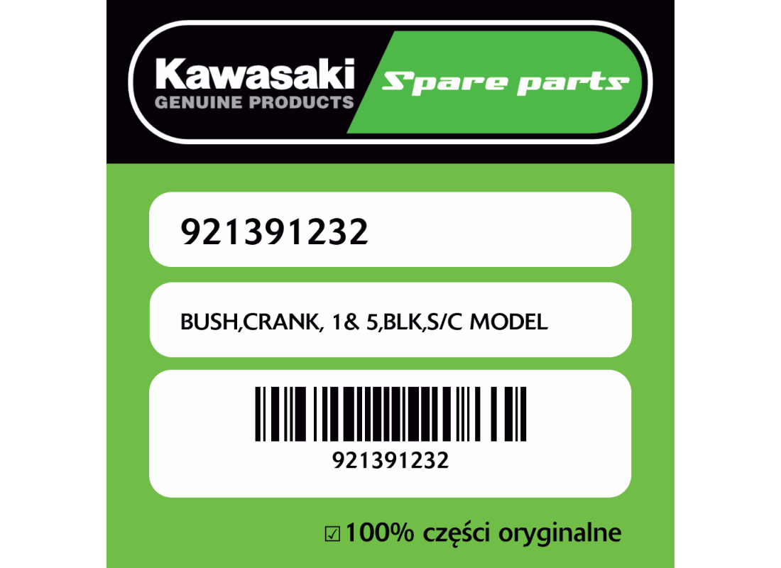 BUSH,CRANK, 1& 5,BLK,S/C MODEL