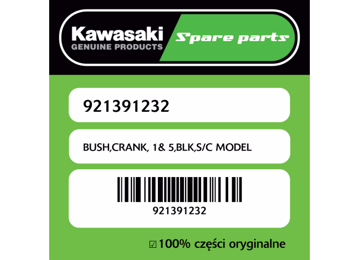 BUSH,CRANK, 1& 5,BLK,S/C MODEL