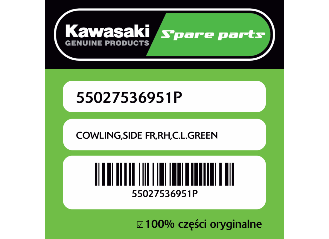 Owiewka boczna przednia prawa C.L.GREEN Kawasaki