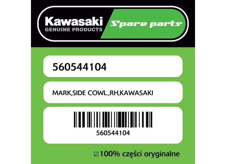 MARK,SIDE COWL.,RH,KAWASAKI