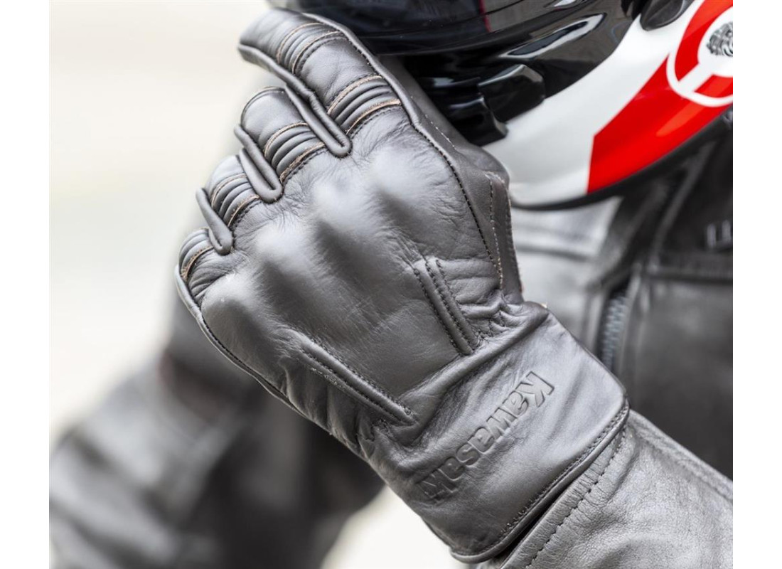 Męskie skórzane rękawice Durham Kawasaki